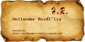 Hollender Rozália névjegykártya